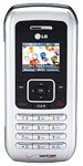 LG enV front view, silver and black flip phone with small screen and numeric keypad