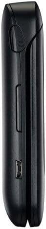 LG Envoy II candybar phone, side view, showing black exterior with antenna and side controls