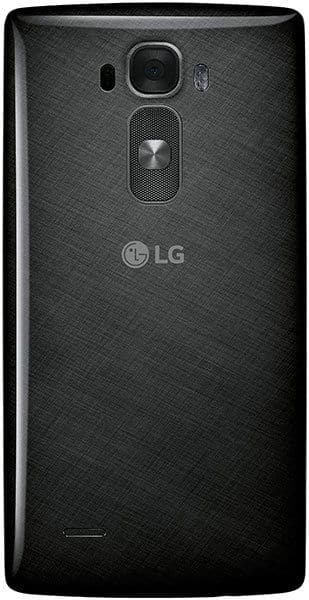 LG G Flex 2 rear view, showing black textured back with camera and speaker grille