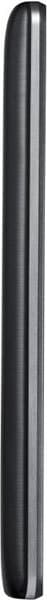 LG G3 Beat phone shown from the side, displaying its slim black profile and rounded edges