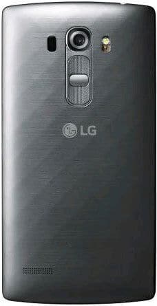 LG G4 Beat rear view, showing dark metallic back panel with camera and LG logo