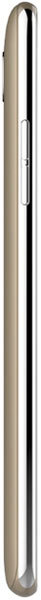 LG K8 (2017) phone shown from the side, displaying its slim profile with black and gold coloring