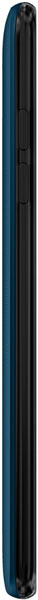 LG K8 (2018) smartphone, side view, showing teal and black exterior