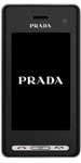 LG Prada II phone, front view, with black screen displaying the Prada logo