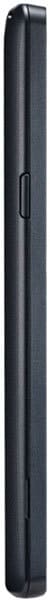 LG L80 phone, side view, showing thin vertical profile in black