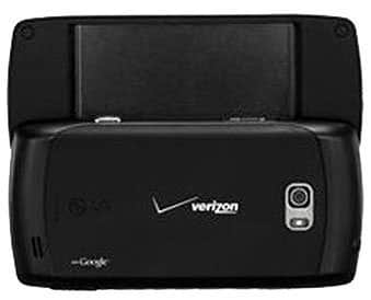 LG Eclipse phone, rear view, black with Verizon branding and camera visible
