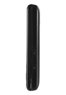 LG LX-290 phone in black, side view highlighting two buttons and its slim profile on a white background.