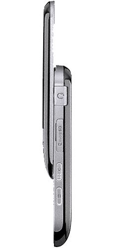 LG LX-370 flip phone shown from the side, closed position, displaying silver and black exterior with button details