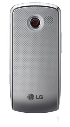LG LX-370 phone, rear view, silver with textured back and camera lens visible