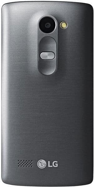 LG Neon rear view, showing dark gray back with camera, flash, and power button