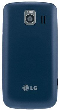 LG Optimus 3G rear view, dark blue phone with camera and LG logo visible