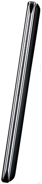 LG Optimus 4X HD smartphone viewed from the side, showing its slim black profile with chrome accents along the edges