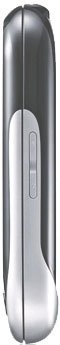 LG Optimus Chat C550 phone, side view, showing slim profile with curved edges and physical buttons