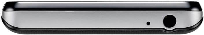 LG Optimus F3 top edge showing speaker and sensor ports, viewed from above