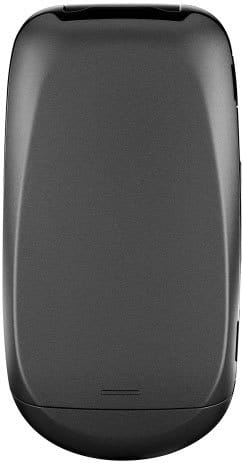 LG Revere 2 closed phone, front view, dark gray clamshell design