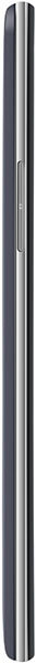 LG Stylo 3 Plus smartphone, side view, showing slim black body with curved edges and stylus slot