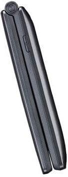 LG Terra foldable phone, closed position, side view showing narrow profile and textured surface