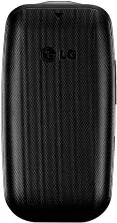 LG True phone, rear view, black with textured finish and LG logo