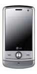 LG TU720 Shine mobile phone, front view, with silver finish and dark screen