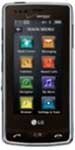 LG Versa front view with screen displaying app grid menu on black touchscreen phone