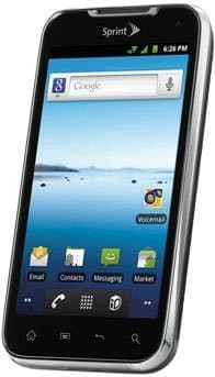 LG Viper front view, Sprint smartphone with Google search bar and app icons on home screen