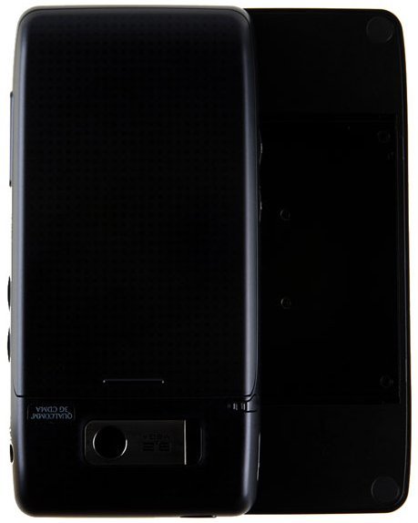 LG Fathom front view showing closed flip phone with dark screen and external display on right side