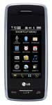 LG VX-10000 Voyager phone, front view, showing screen with application grid and navigation buttons on black face