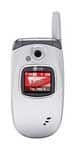 LG VX-5300 flip phone, open, front view showing red screen display and keypad