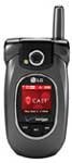 LG VX-8300 flip phone, open, showing front view with red internal display and external screen