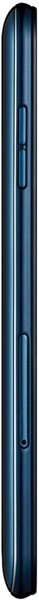 LG X Power 3 smartphone shown from the side, displaying its dark blue body and curved edges