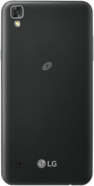 LG X Style smartphone, rear view, showing black back panel with camera and LG logo