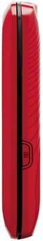 LG Xpression phone, red, side view with closed flip design and black stripe down center
