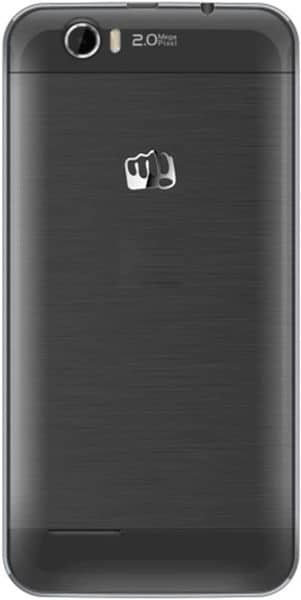 Micromax A40 Bolt rear view, black phone with 2.0 megapixel camera and logo visible