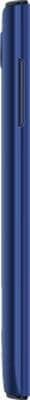 Micromax Bolt A075 phone, side view, in blue with vertical button and port details visible