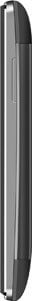 Micromax Bolt A59 phone, side view, showing thin black profile with curved edges and silver trim