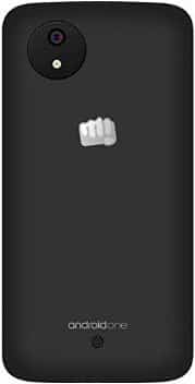 Micromax Canvas A1 rear view, black smartphone with circular camera lens and white fist logo