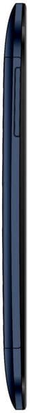 Micromax Canvas Magnus phone shown from the side, displaying its thin profile and curved edges in dark blue