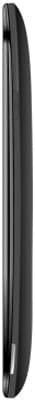 Micromax Canvas Music, side view, black smartphone with curved edges and rounded corners
