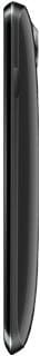 Micromax x337 phone, side view, thin black candybar design with curved edges