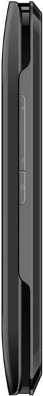 Micromax X367 phone shown from the side, displaying its slim black profile with textured back panel and control buttons along the edge