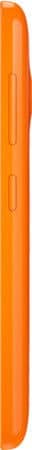 Microsoft Lumia 535 in bright orange, shown from the side view