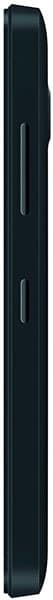 Microsoft Lumia 550 side view, showing the black device's thin profile with volume and power buttons along its edge