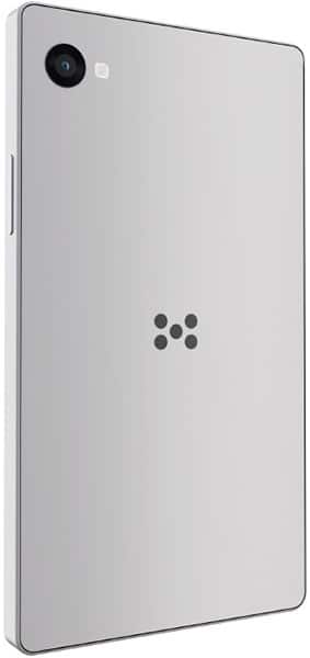 Minimal Phone rear view, silver finish with single camera and dot grid pattern on back