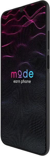 Mode EarnPhone 2 front view with purple wave graphics on black display screen