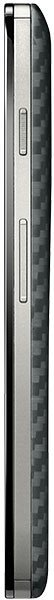 Motorola DROID RAZR MAXX HD, side view of closed flip phone showing textured dark exterior with buttons and speaker grille