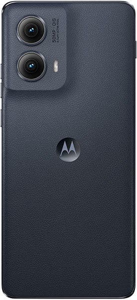 Motorola Edge (2024) rear view showing dual camera system and textured charcoal finish