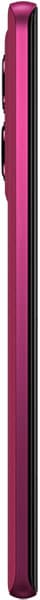 Motorola Edge 50 Fusion, side view, displaying the phone's slim profile in burgundy color