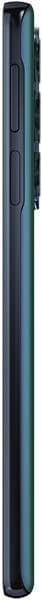 Motorola Edge+ (2022) side view showing the phone's slim profile and curved edges in teal and black