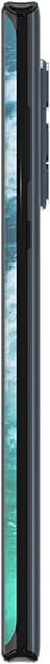 Motorola Edge+ viewed from the side, showing its narrow black frame with teal and blue accents along the edges