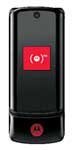 Motorola KRZR K1 in red and black, front view with red circular button on display